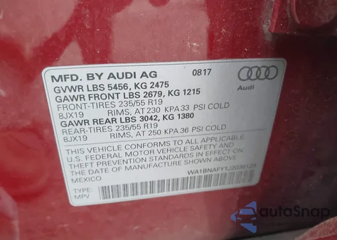 2018 Audi Q5 2.0T Premium/2.0T Tech Premium from USA, damaged, VIN WA1BNAFY1J2036129